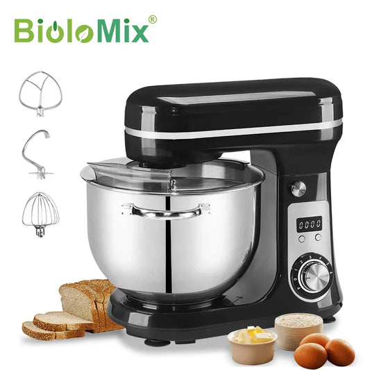 BioloMix Kitchen Food Stand Mixer, Blender, Quiet Motor, Cream Egg Whisk, Whip Dough Kneader, 6-Speed, 1200 W, 6 L, DC Peaceful Pleasures Health and Wellness