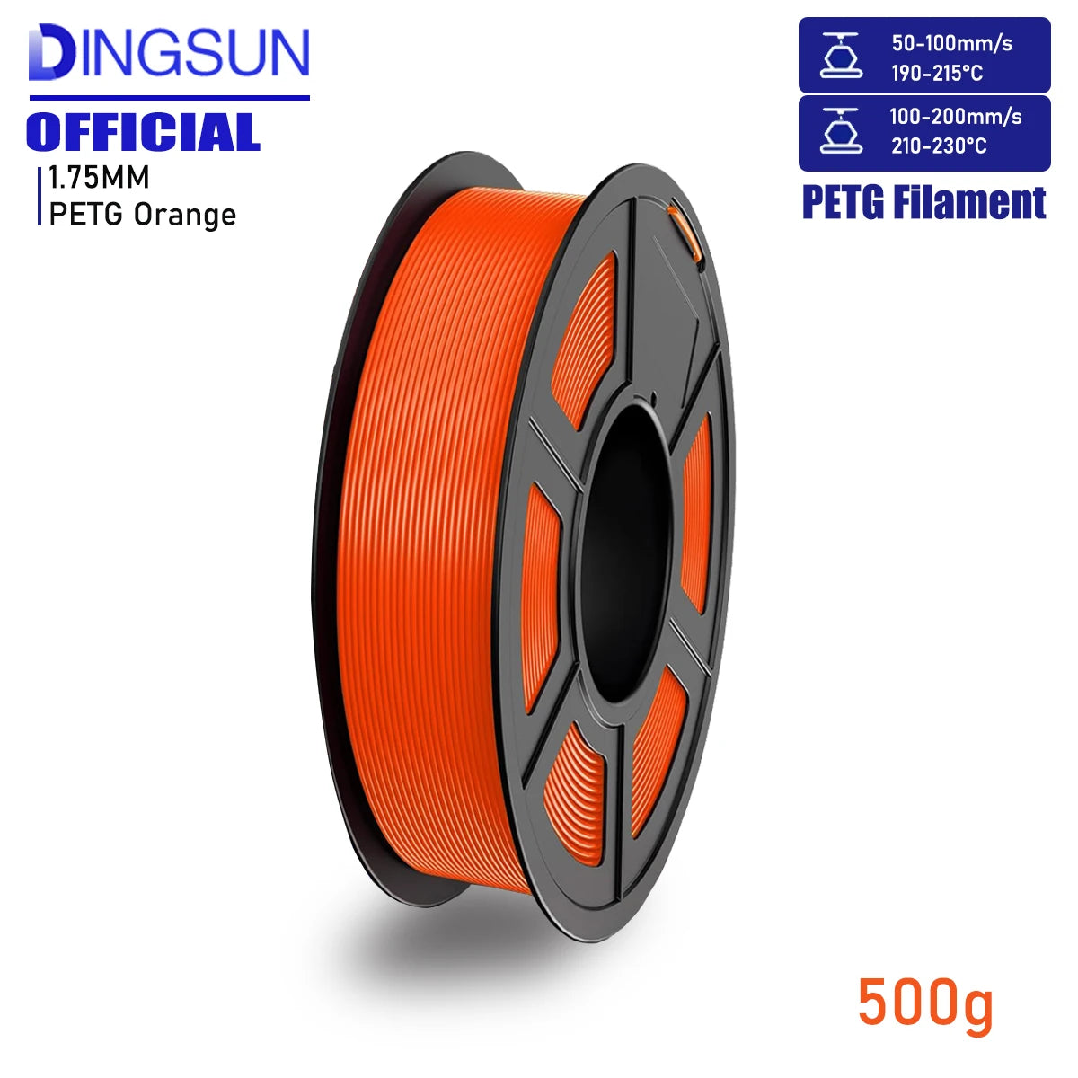 DINGSUN 3D PETG Filament 1.75mm ±0.02mm | FDM Printer Spool