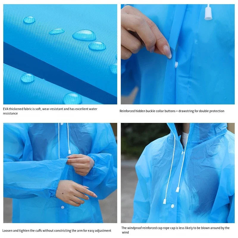 EVA Unisex Waterproof Raincoat with Optional Shoe Covers