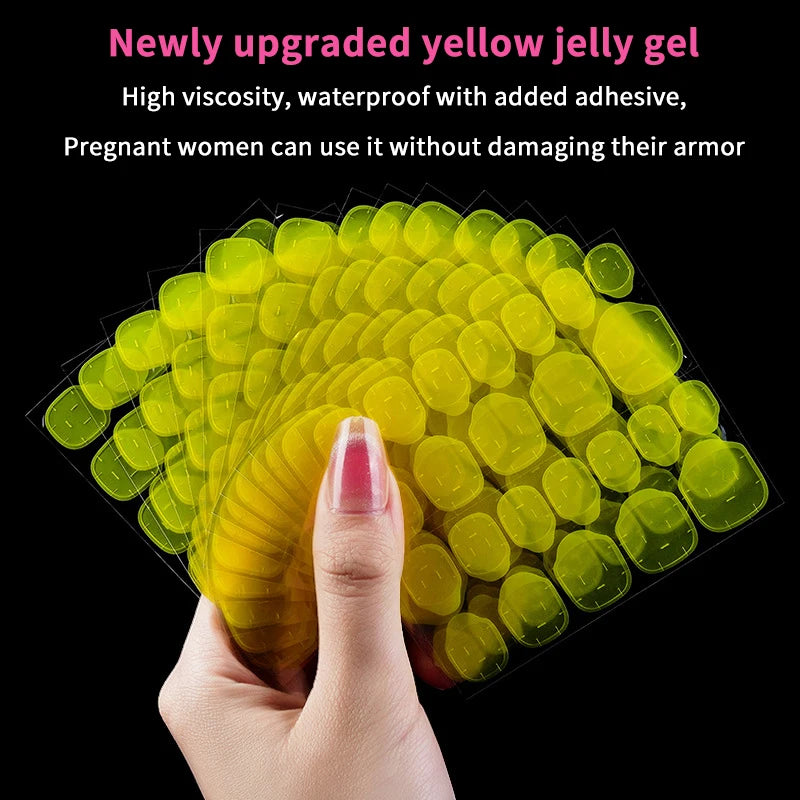 5Pcs False Nail Art Adhesive Tape Colour Jelly Glue DIY Fake Nail Manicure Gel Waterproof Tabs Nail Glue Nail Tools Peaceful Pleasures Health and Wellness