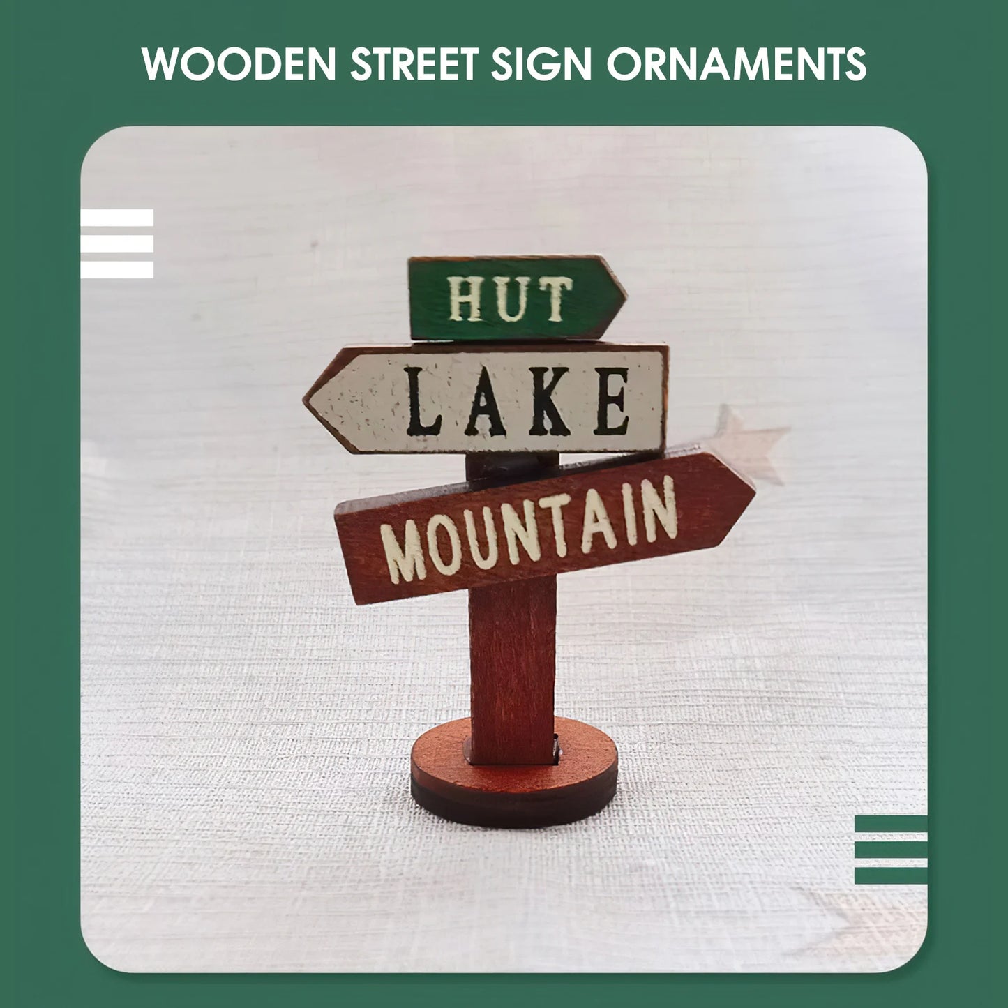 Wood Miniature Street Signs Durable Micro Landscape Ornaments for Kids Friends Classmate Families Peaceful Pleasures Health and Wellness