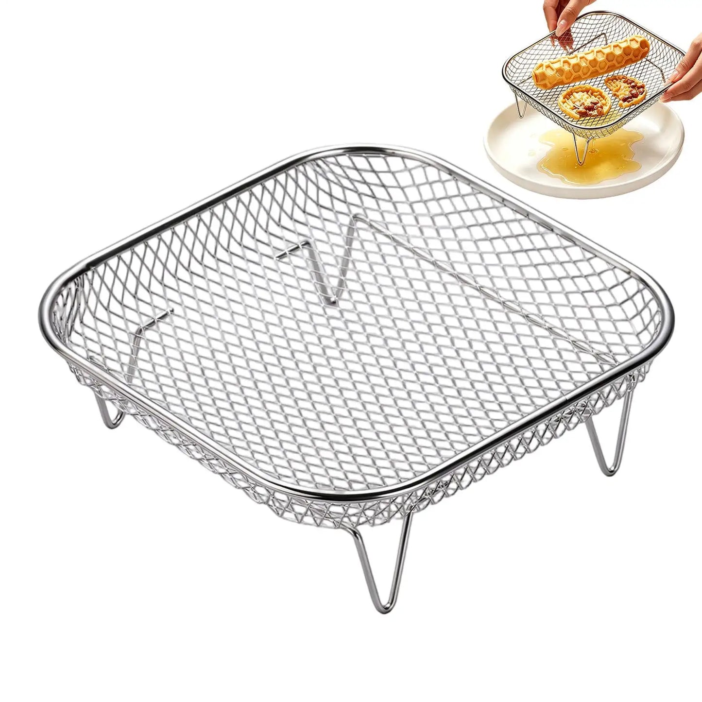 Stainless Steel Stackable Air Fryer Rack & Dehydrator Basket