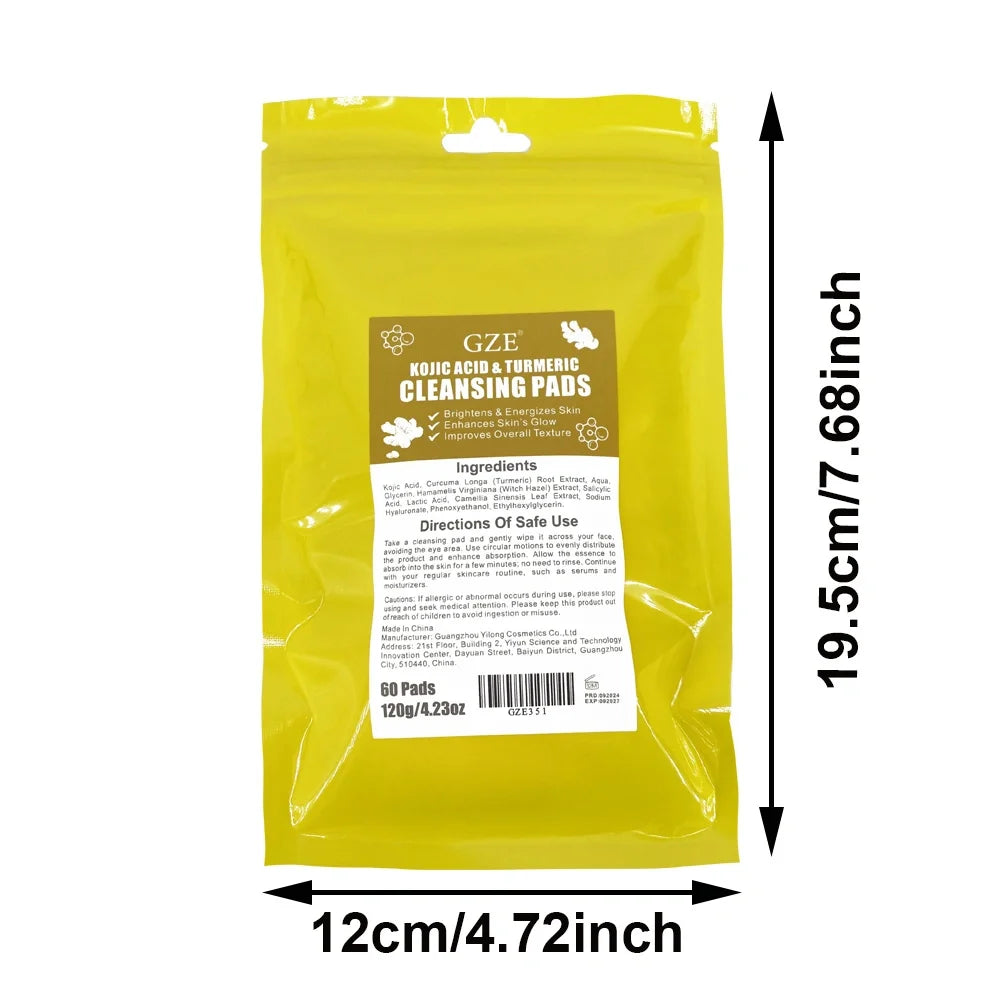 GZE Kojic Acid & Turmeric Cleansing Pads | Brightening Exfoliant