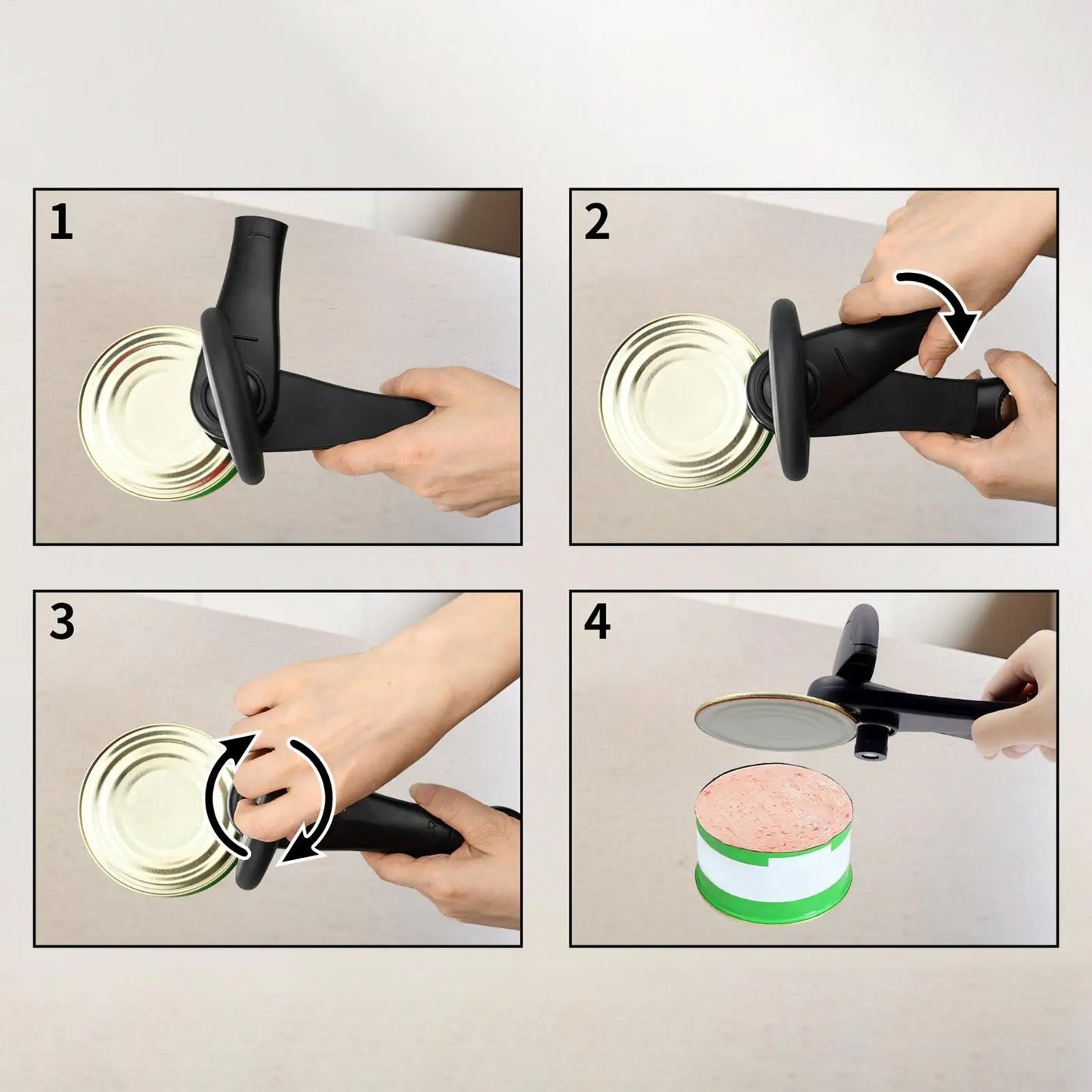 4-in-1 Manual Can Opener with Anti-Slip Ergonomic Handle Manual Can Opener Peaceful Pleasures Health and Wellness