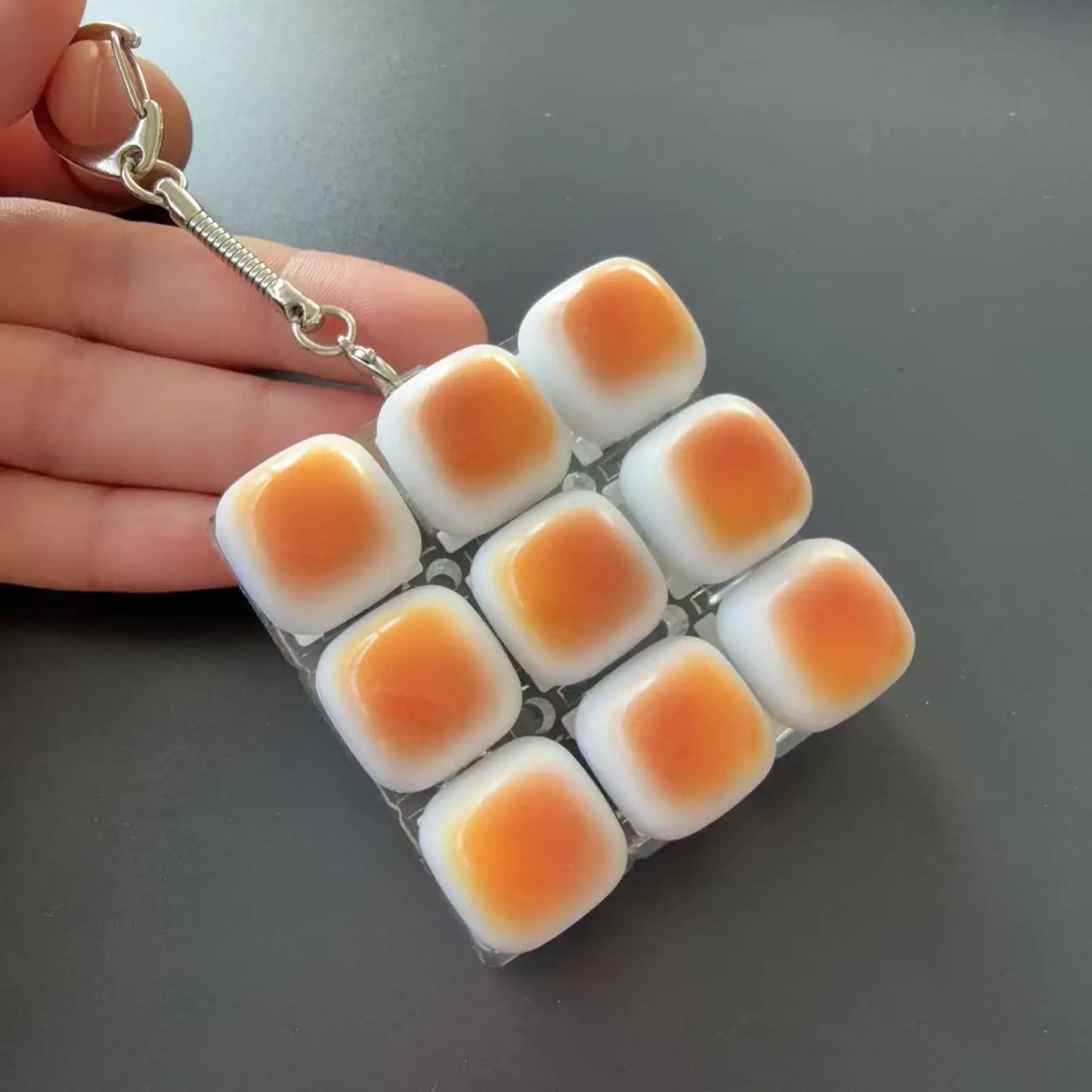 Caramel Bread Fidget Keychain | Clicky Keyboard Keycap Toy