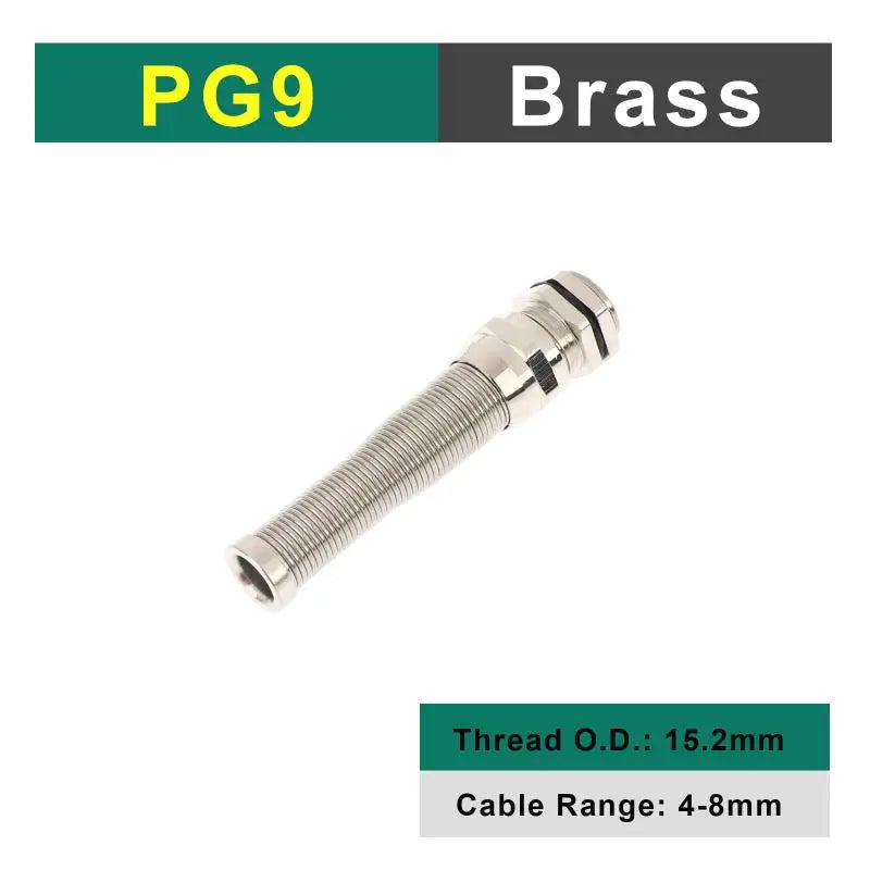 New IP68 Electrical Waterproof Strain Relief Anti-Bending Nickel-Plated Brass Cable Gland Connector Nylon Metal Cord Grips Peaceful Pleasures Health and Wellness PG9x1.5 4-8mm