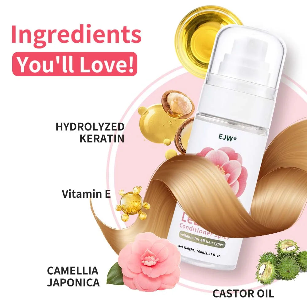 EJW Leave-In Conditioner Spray – Keratin Anti-Frizz Detangler