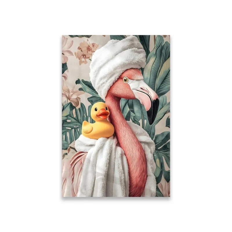 Funny Animal Bathroom Canvas Wall Art | Zebra Giraffe Tiger