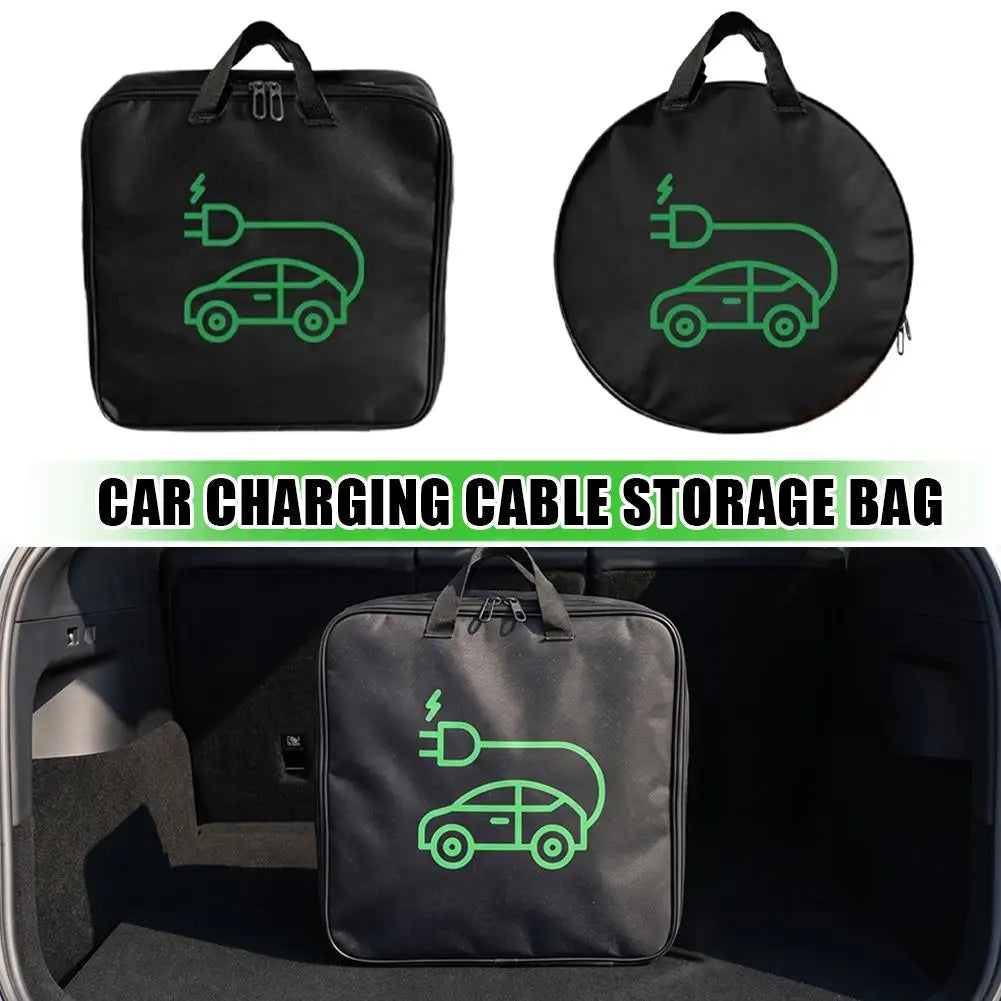 EV Charging Cable Storage Bag Waterproof Car Battery Cable Handled Bag EV Car Charging Gun Storage Organizer Peaceful Pleasures Health and Wellness