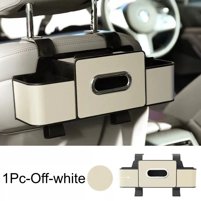 Car Seat Back Organizer | Cup Holders & Tissue Storage