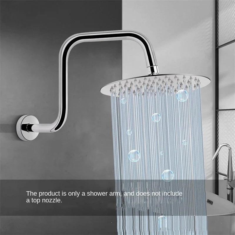 Stainless Steel S-Shape Shower Arm | Wall Mount Rainfall Extension