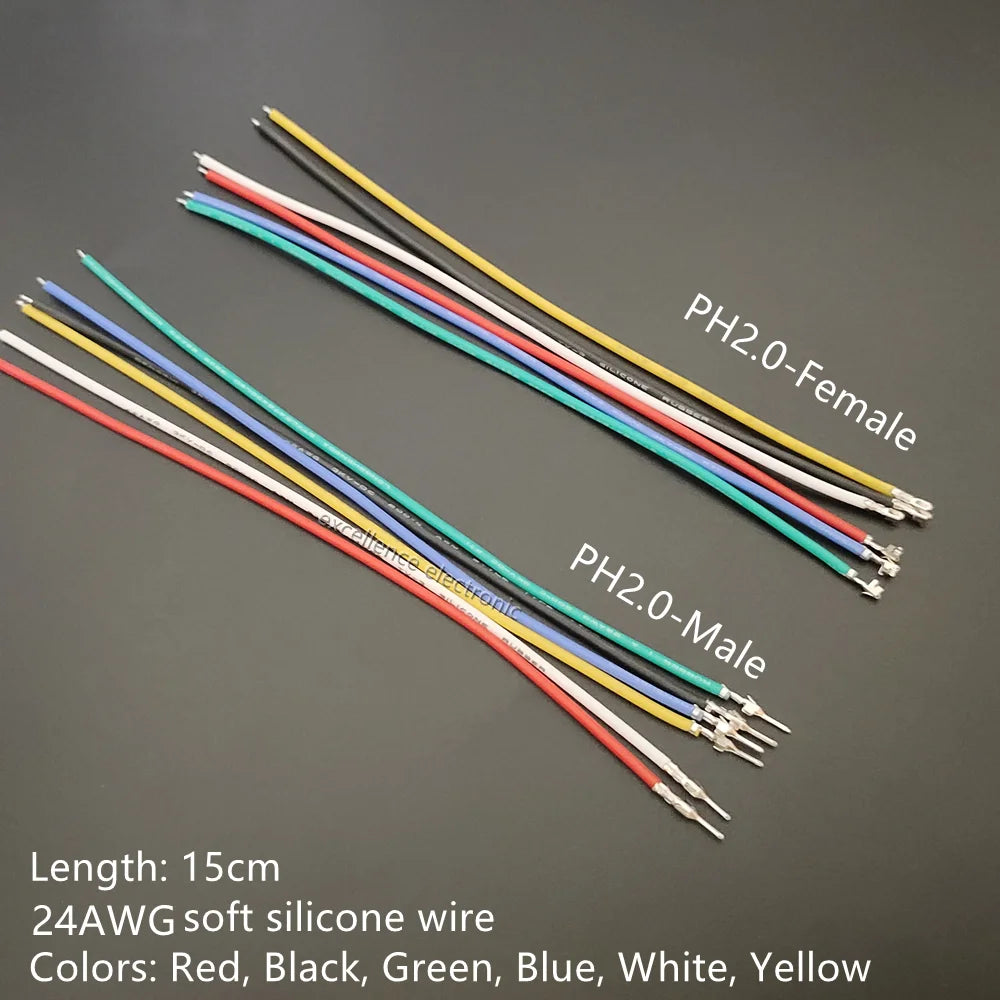 JST PH 2.0mm Connector Male Female Pre-Crimped 24AWG Silicone Cable Kit for Battery JJRC H36 Blade Inductrix Tiny Whoop Arduino Peaceful Pleasures Health and Wellness