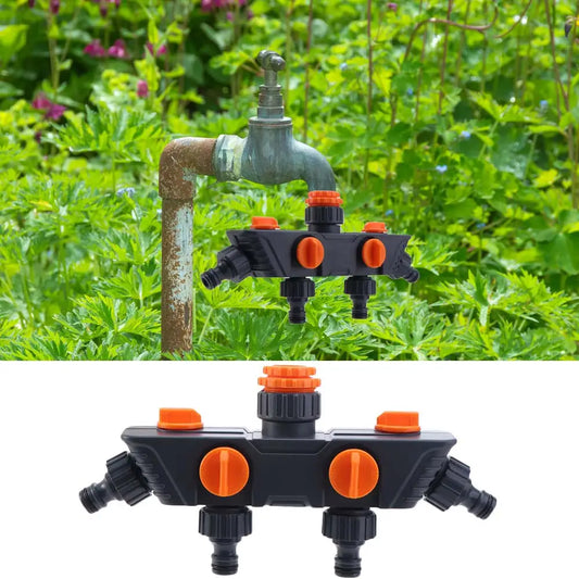 4-Way Garden Hose Splitter Diverter | 4 Independent Valves Garden Hose Splitter Oasis Select