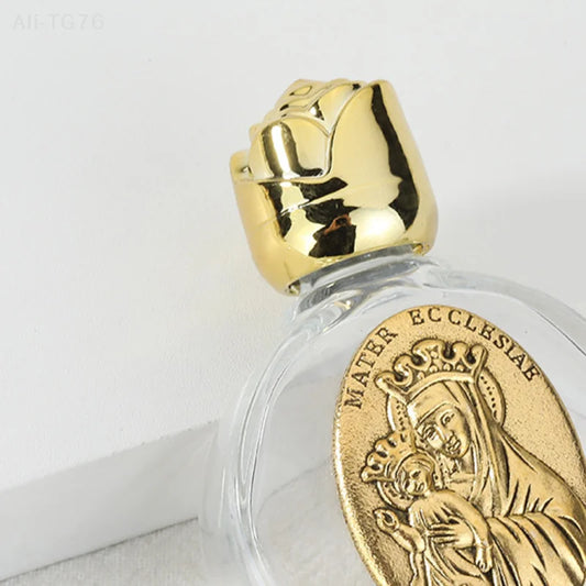 Holy Water Glass Bottle | Christian Baptism Religious Gift Religious Glass Bottle Peaceful Pleasures Health and Wellness