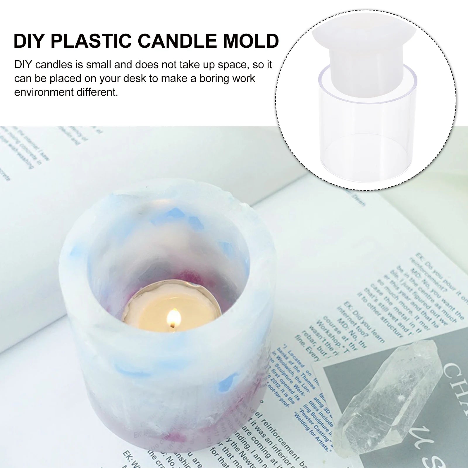 Plastic Cylinder Mold Hollow Mold Candles Decoration Aromatherapy Molds Plaster Mould Home Crafts Decoration Peaceful Pleasures Health and Wellness