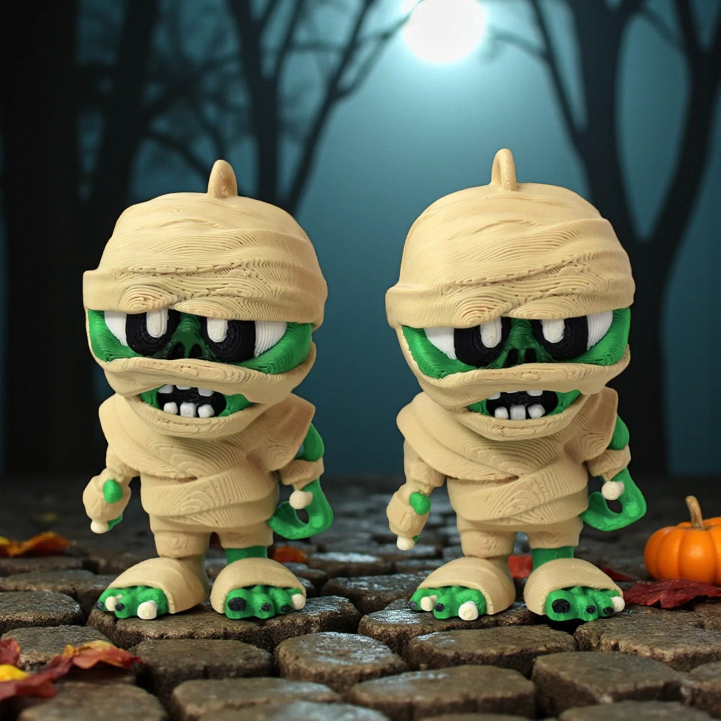 3D Printed Mummy Figurine | Halloween Keychain & Desk Decor