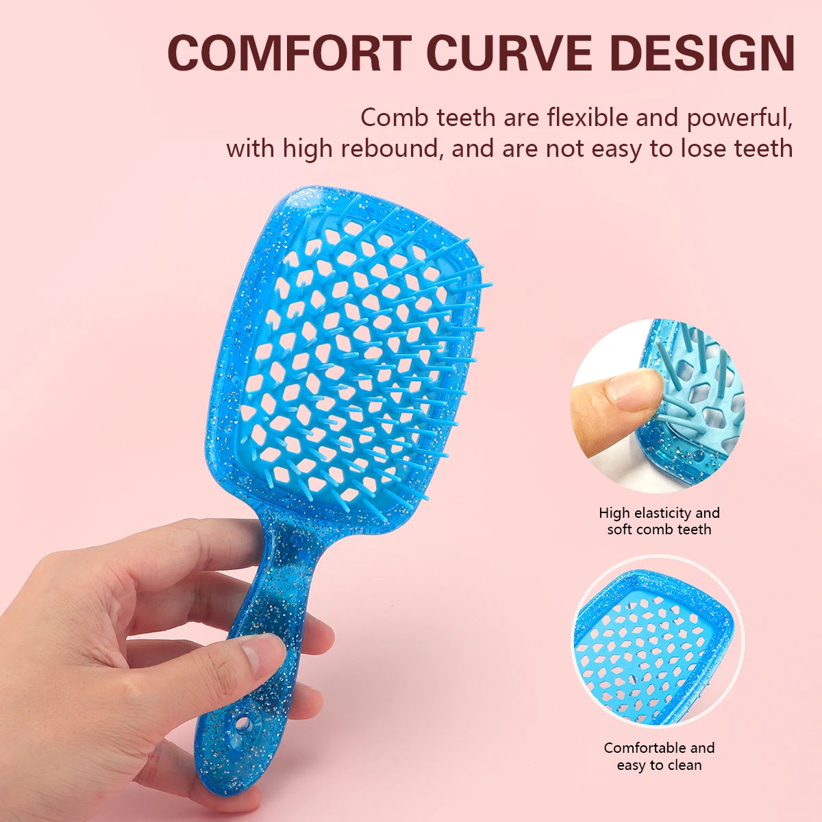 Hollow Out Air Cushion Comb Geometric Honeycomb Structure Anti-static Detangling Tangled Hair Brushes Barber Home Tools Supplies Peaceful Pleasures Health and Wellness