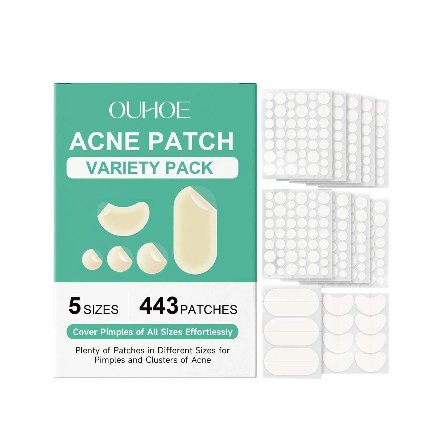 Ouhoe 443-Pc Invisible Acne Pimple Patches – Waterproof Blemish