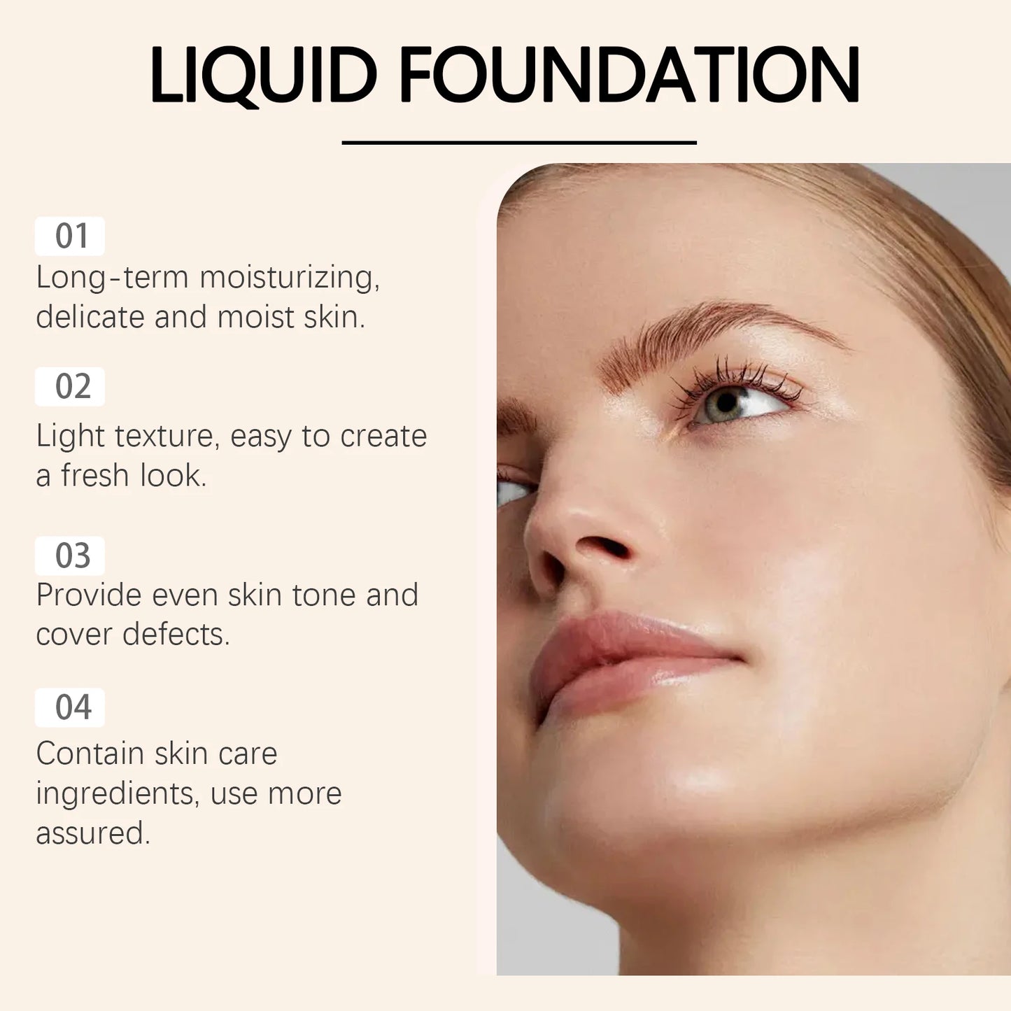 Hoygi SPF 50 Liquid Foundation – Full Coverage, Temperature-Adaptive