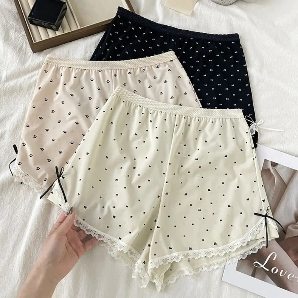 Women's Lace Safety Shorts | Soft Mid-Waist Polka Dot Underpants Women's Safety Shorts Peaceful Pleasures Health and Wellness