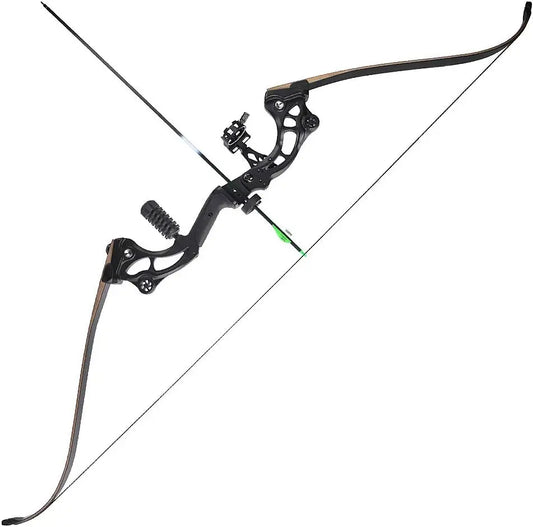 JUNXING F163 Recurve Bow Riser Length 23 Inches Aluminum Alloy Handle Peaceful Pleasures Health and Wellness 50 Lbs bow