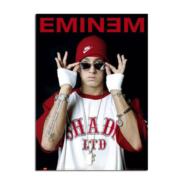 Super Rapper Eminems Posters and Prints Great Rap Singer Canvas Painting Music Star Wall Art Picture for Bedroom Home Decor Peaceful Pleasures Health and Wellness A18 20X30CM