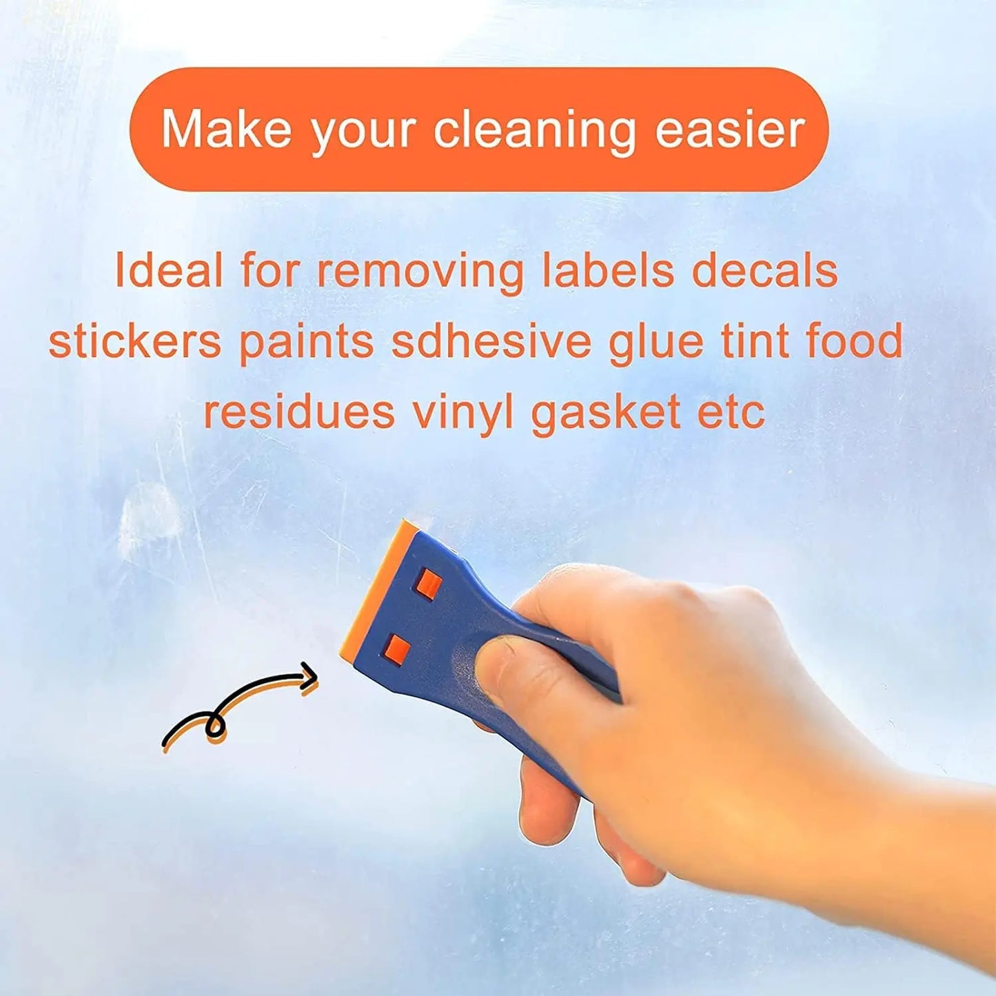 4-Pack Plastic Razor Blade Scraper Set – 50 Blades, Scratch-Free