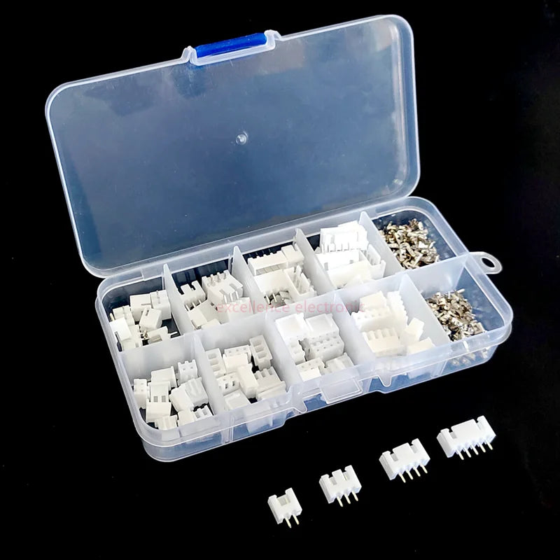 60 Sets 2p 3p 4 Pin 5pin XH 2.54mm Pitch Terminal Housing Pin Header Terminal Connector with Box Connector Peaceful Pleasures Health and Wellness Default Title