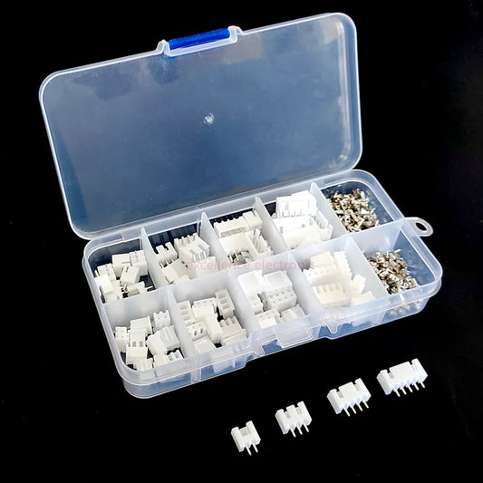 60 Sets 2p 3p 4 Pin 5pin XH 2.54mm Pitch Terminal Housing Pin Header Terminal Connector with Box Connector Peaceful Pleasures Health and Wellness Default Title
