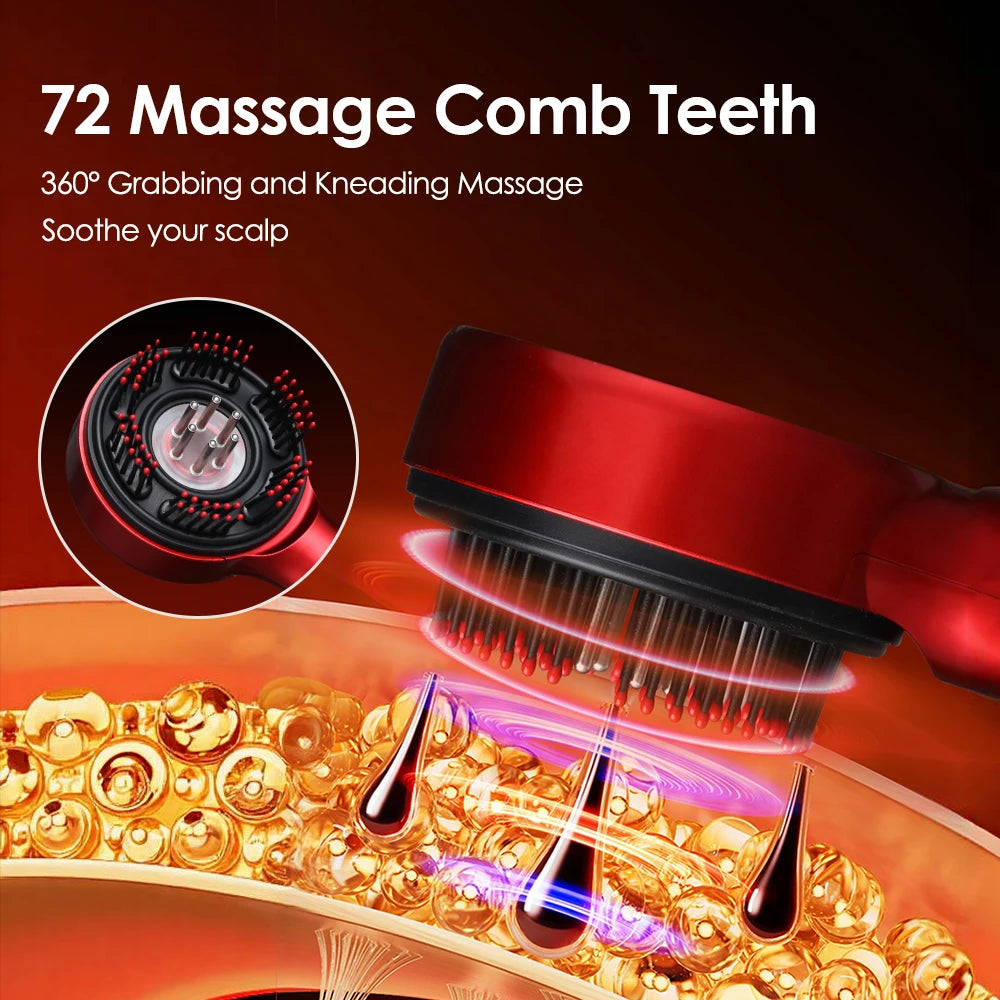 Electric Scalp Massage Comb for Growth Scalp Oil Applicator Hair Care 660nm Red Light Head Massager Improve Hair Loss Brush Peaceful Pleasures Health and Wellness