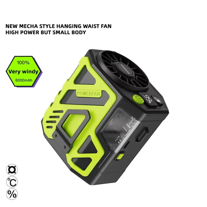 URGGU Portable Neck & Waist Fan – USB Rechargeable Mini Fan