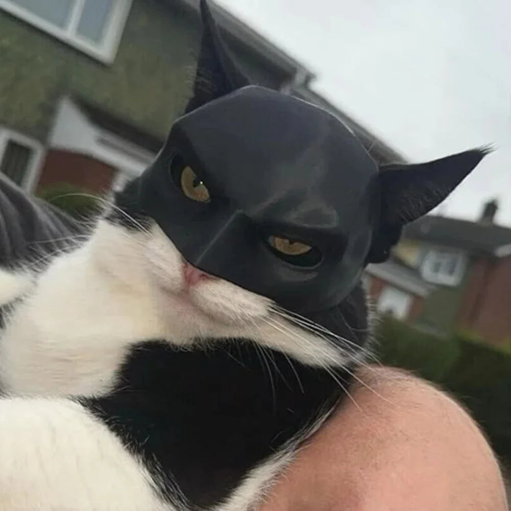 3D Printed Cat Bat Mask | Halloween Cosplay & Pet Photo Prop