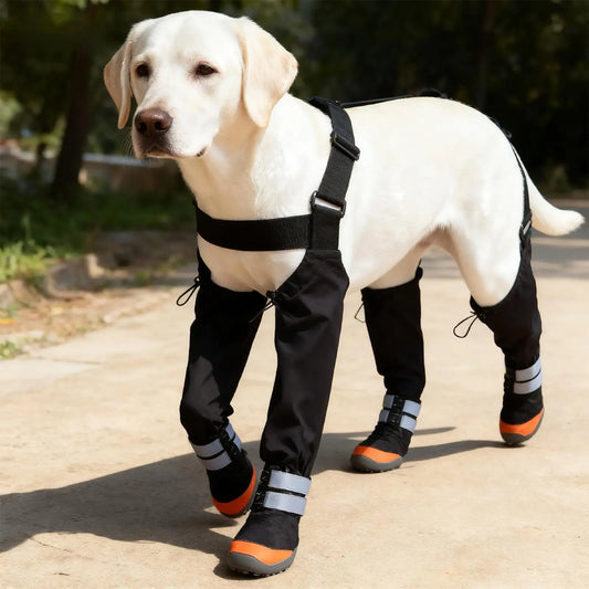 Waterproof Dog Boots Suspender Anti-Slip Walk Dog Shoes Outdoor Small Medium Universal Pet Boots Long with Strap Puppy Supplies Peaceful Pleasures Health and Wellness