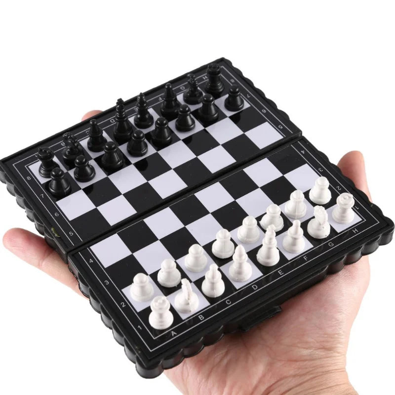 Mini Magnetic Chess Set for Kids - Portable Folding Plastic Chessboard Outdoor Friendly Travel Board Game Peaceful Pleasures Health and Wellness