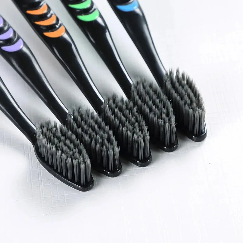 10-Pack Bamboo Charcoal Toothbrushes – Soft Ultra-Fine Bristles Manual Toothbrush Set Peaceful Pleasures Health and Wellness