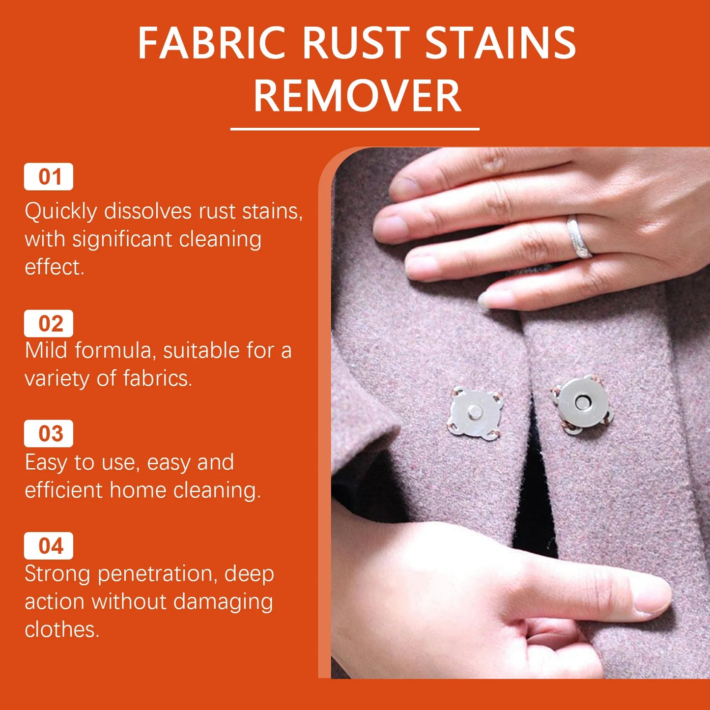 Fabric Rust Remover Liquid – Gentle Stain Remover for Clothes