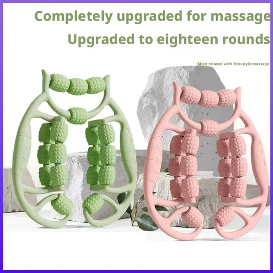 18 Wheels Manual Leg Massager Multi-Purpose Muscle Relax Roller for Calf Thigh Arm Portable Trigger Point Relief Fitness Tool Peaceful Pleasures Health and Wellness