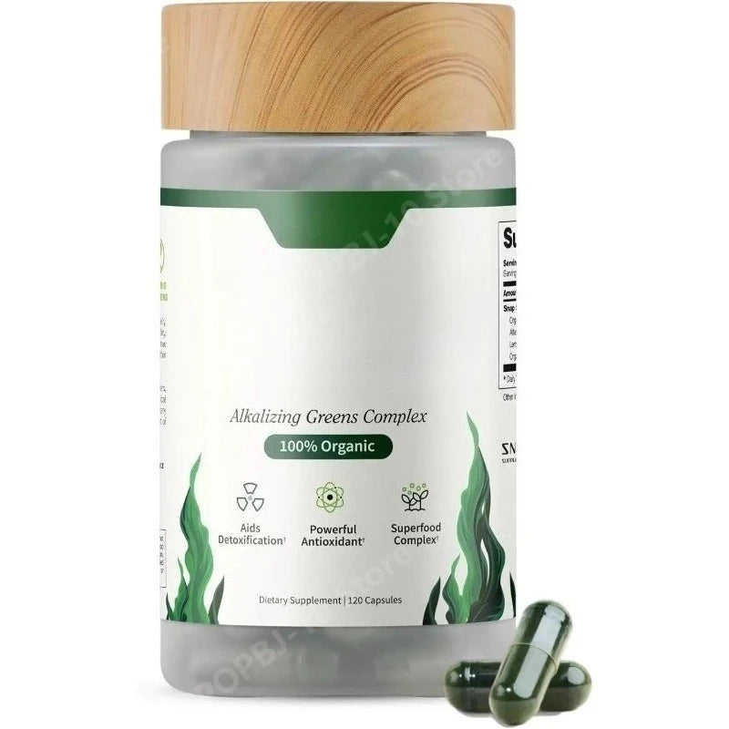 Organic Spirulina Capsules – Blue Green Algae Superfood 120ct