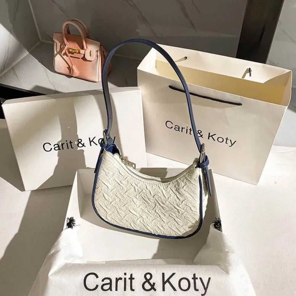Original design advanced sense this year's popular pleated bag female summer niche design crescent bag underarm bag shoulder Peaceful Pleasures Health and Wellness