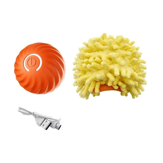 A36T-Interactive Dog Ball For Puppies And Medium-Sized Dogs-Automatic, Squeaky, With Lights Peaceful Pleasures Health and Wellness Orange