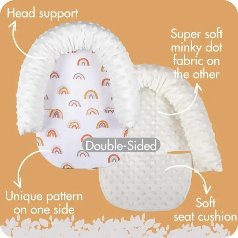 Baby Car Seat Head Support with Strap Covers & Cushions