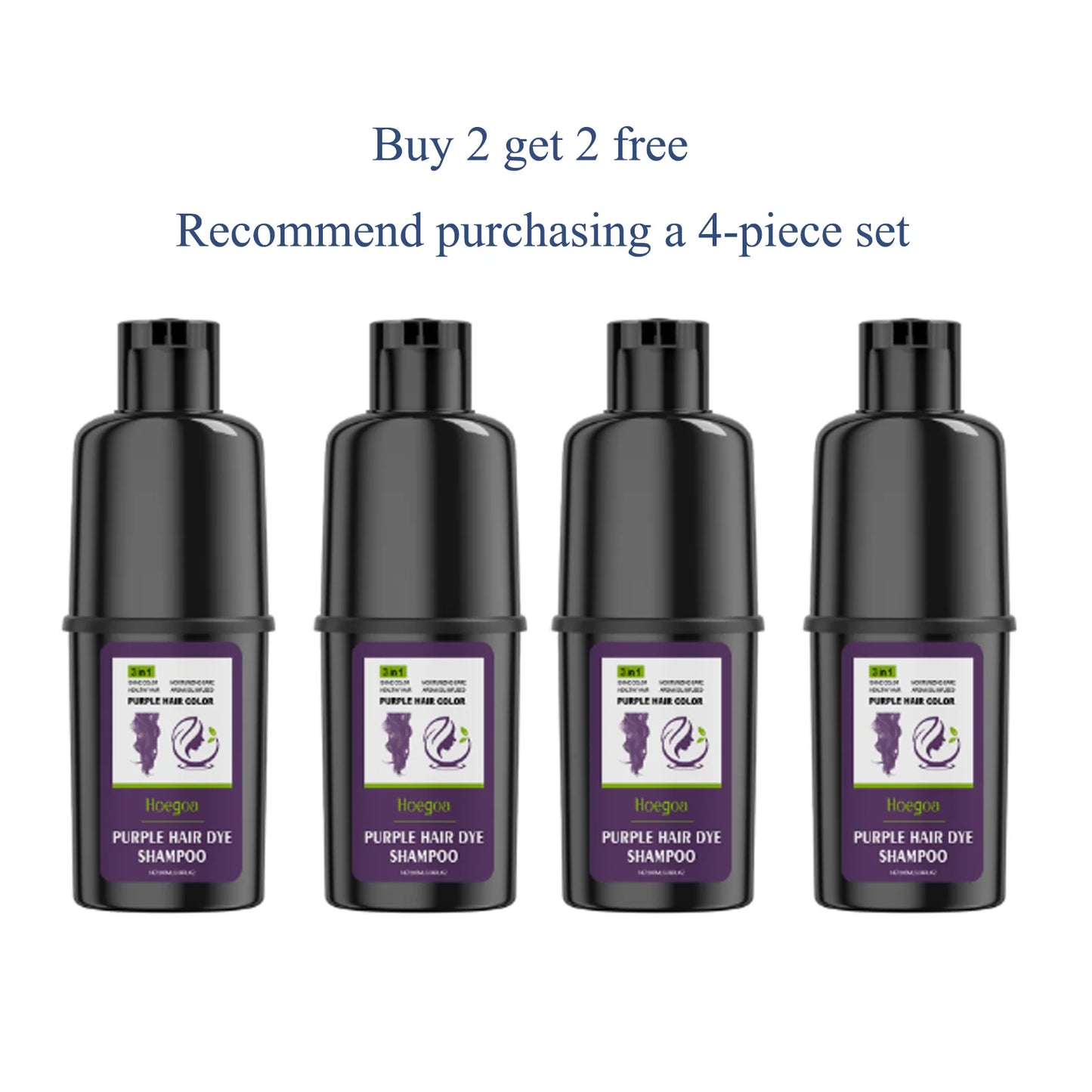 HOEGOA 100mL Purple Hair Dye Shampoo Fast Hair Dyeing Effect Easy To Use Moisturizes Hair Makes Hair Shiny Hair Color Shampoo Peaceful Pleasures Health and Wellness 100mL x4