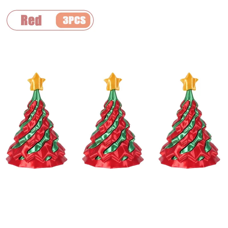 3D Printed Spiral Christmas Tree Fidget Toy | Dual-Color Swirl