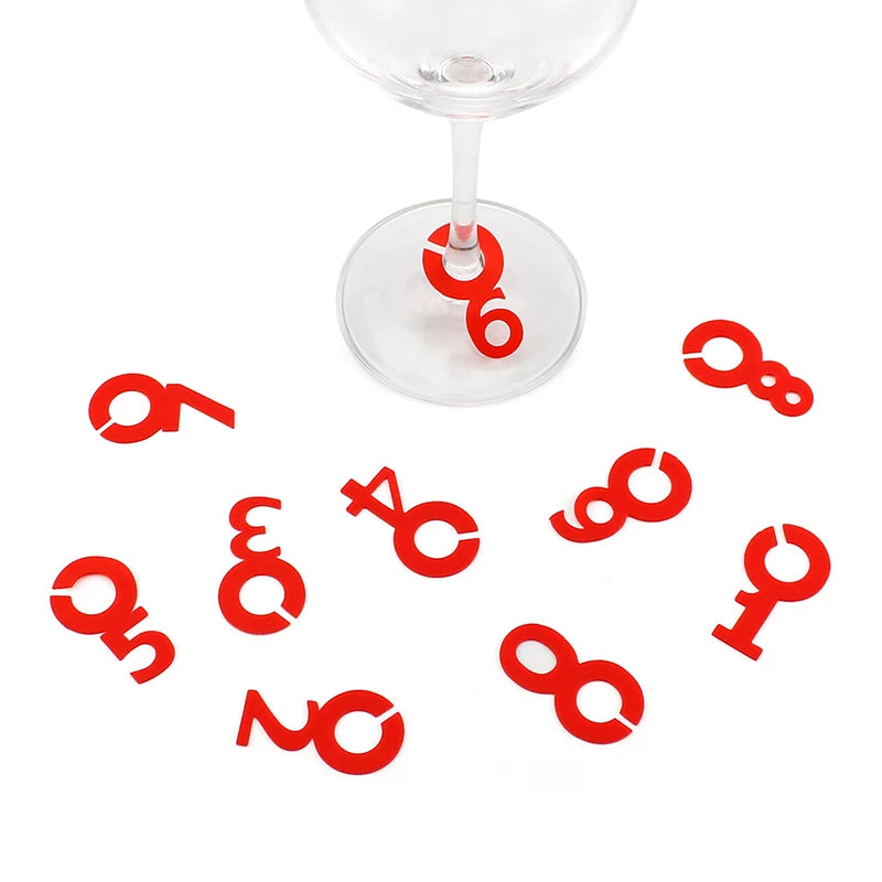 Silicone Wine Glass Markers & Drink Charms – 6 Pack