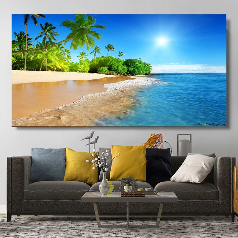 Natural Modern Seascape Wall Pictures Landscape Beach Sea Ocean Canvas Painting Wall Art Posters for Living Room Decor Cuadros Peaceful Pleasures Health and Wellness w2573 seascape-10 20x40cm