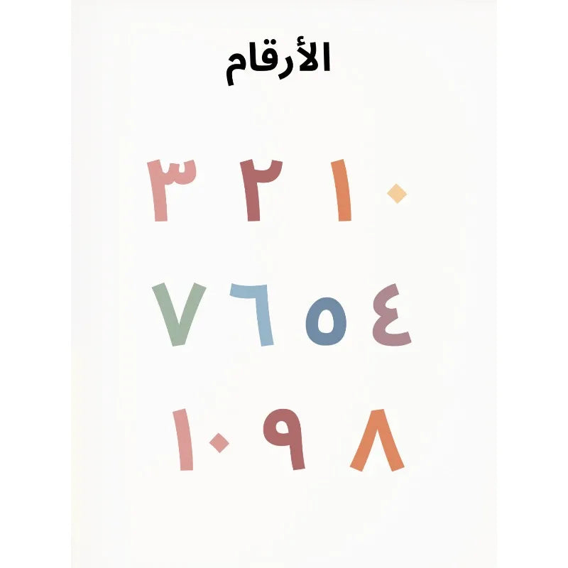 Colorful Islamic Arabic Alphabet Number Color Education Learning Nursery Poster Canvas Painting Wall Art Pictures Home Decor Peaceful Pleasures Health and Wellness 2 20x30cm Unframed