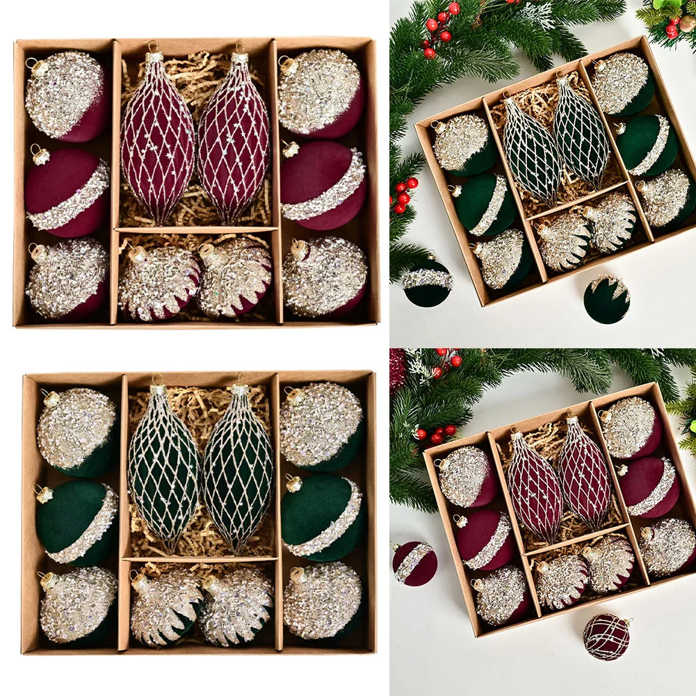 Christmas Ball Ornaments Set of 10 – 8cm PVC Holiday Decor