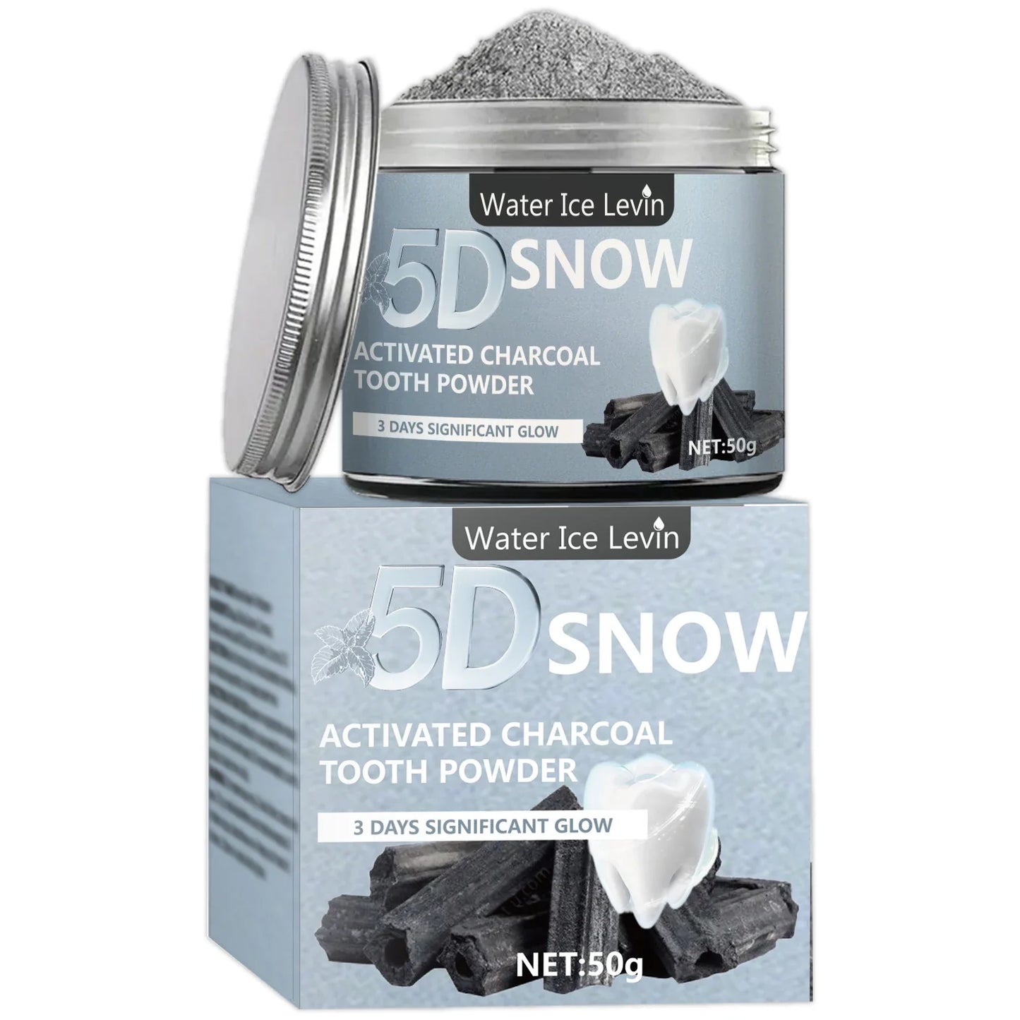Bamboo Charcoal Teeth Whitening Powder – Natural, 50g