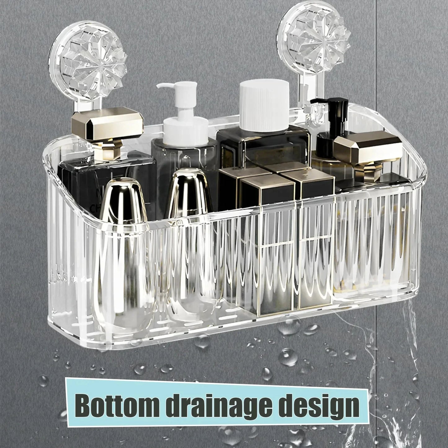 Suction Cup Shower Caddy Shelf – No Drill Wall Organizer
