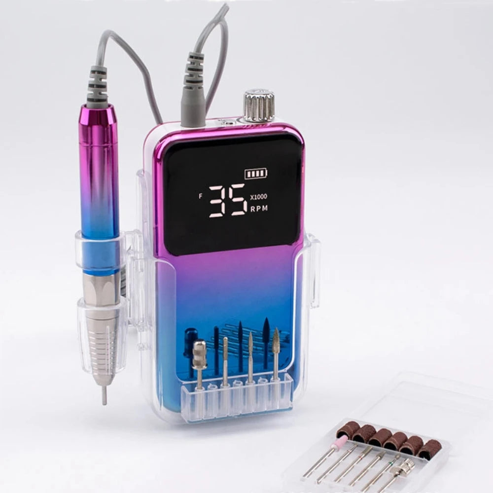 Cordless Brushless Electric Nail Drill 35000 RPM Rechargeable